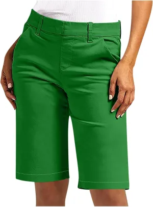 Bermuda Shorts for Women Trendy 2025 Casual Summer High Waisted Chino Shorts Straight Leg Hiking Vacation Outfits