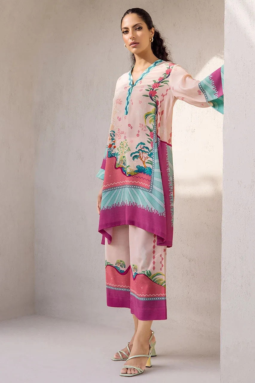 Colour Pop Digitally Printed Crepe Boxy Cut Kurta