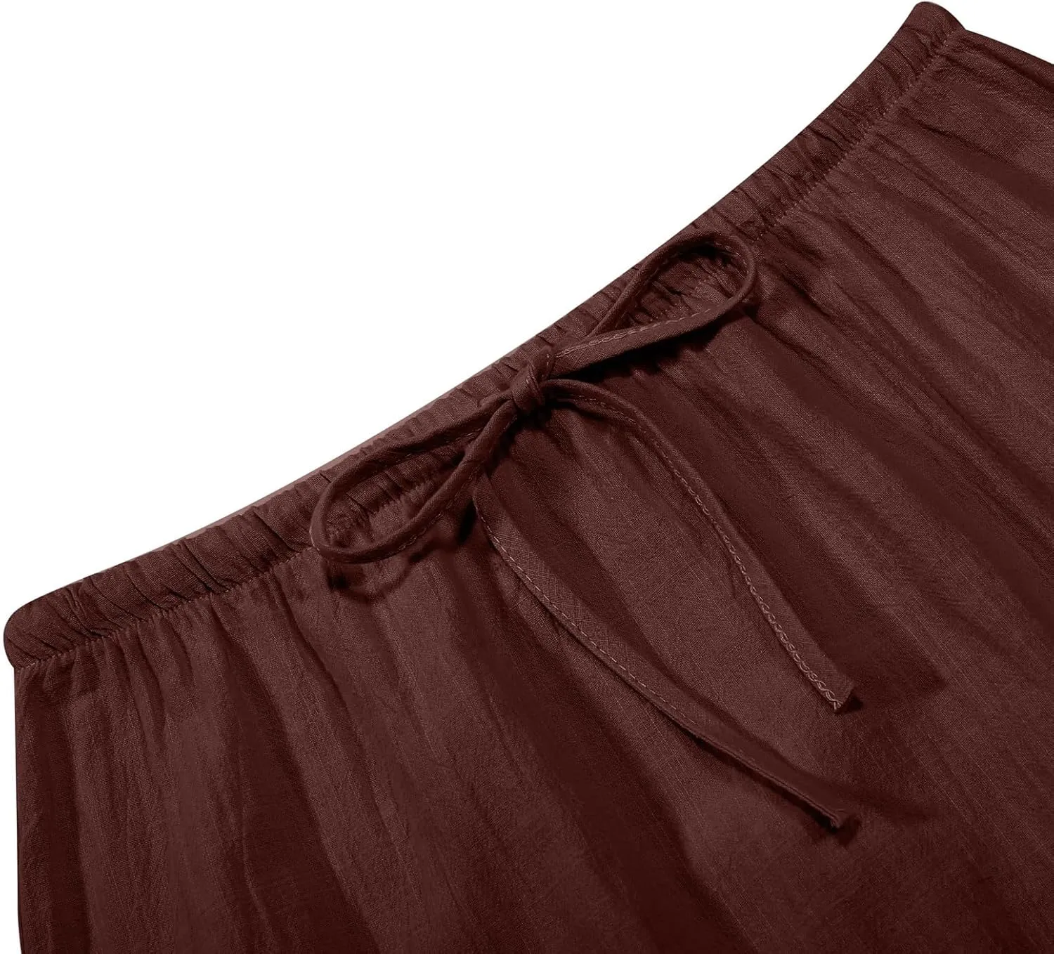 Cotton Linen Maxi Skirts for Women 2025 Summer Drawstring Low Rise A-Line Skirts Casual Loose Flowy Long Beach Skirt