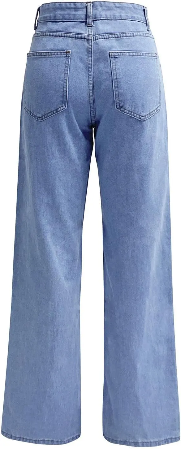 High Waisted Wide Leg Jeans for Women Stretch Denim Pants Casual Pants Trousers Comfy Jean Pants Loose Work Pants