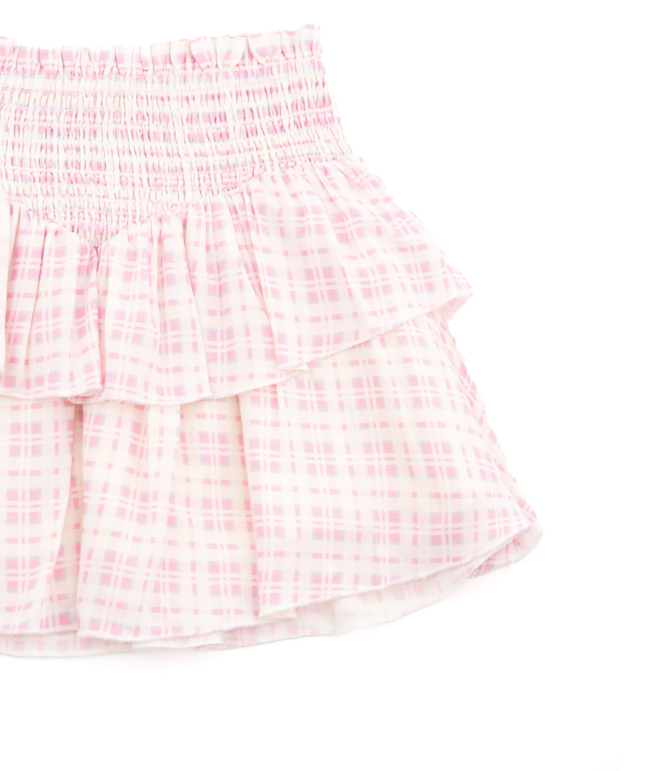 Katie J NYC Girls Baby Pink/Blue Plaid Brooke Skirt