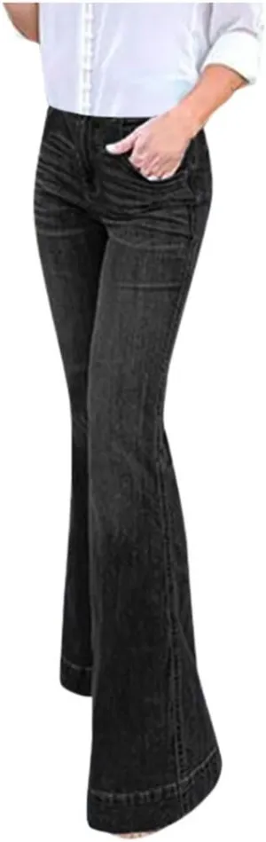 Lightweight Trousers for Women Hight Slim Jeans Wide Women Leg Stretch Waisted Jeans Denim Pants