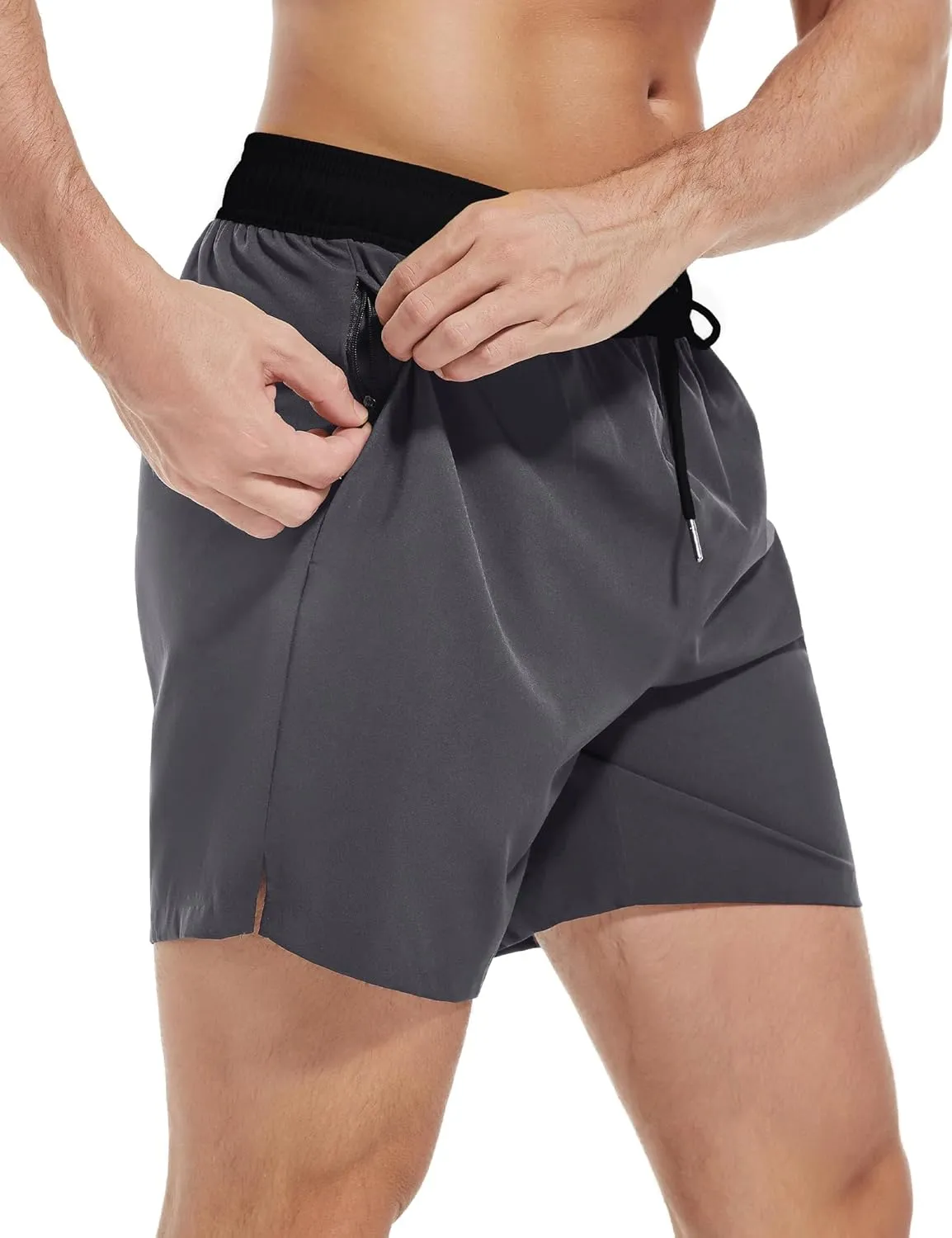 Men's Gym Shorts 5 Inch Lightweight Athletic Quick Dry Workout 2 in 1 Shorts Mesh Running Athletic Shorts Hiking