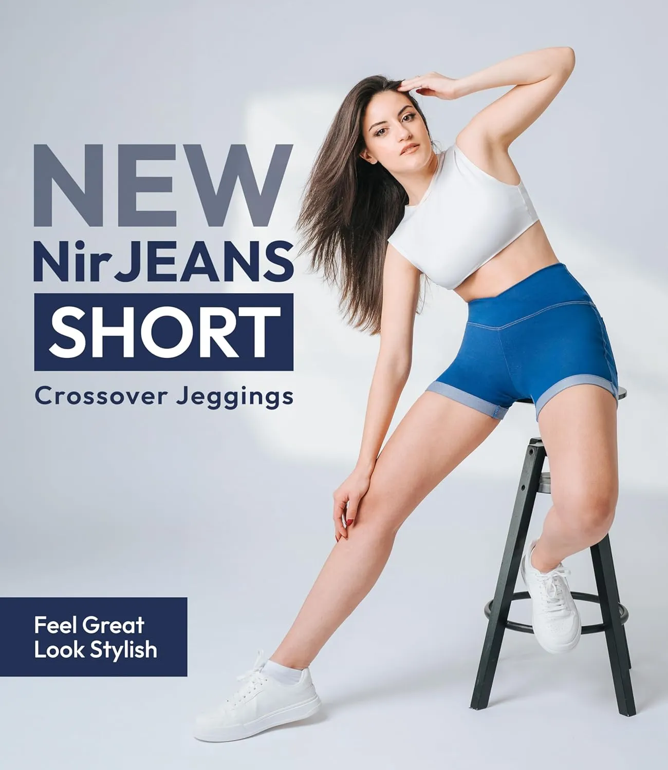 NirJEANS Women's Short Jeggings - Sexy Jeans Shorts for Women, High Waisted Crossover Women's Jeggings Booty Shorts for Women