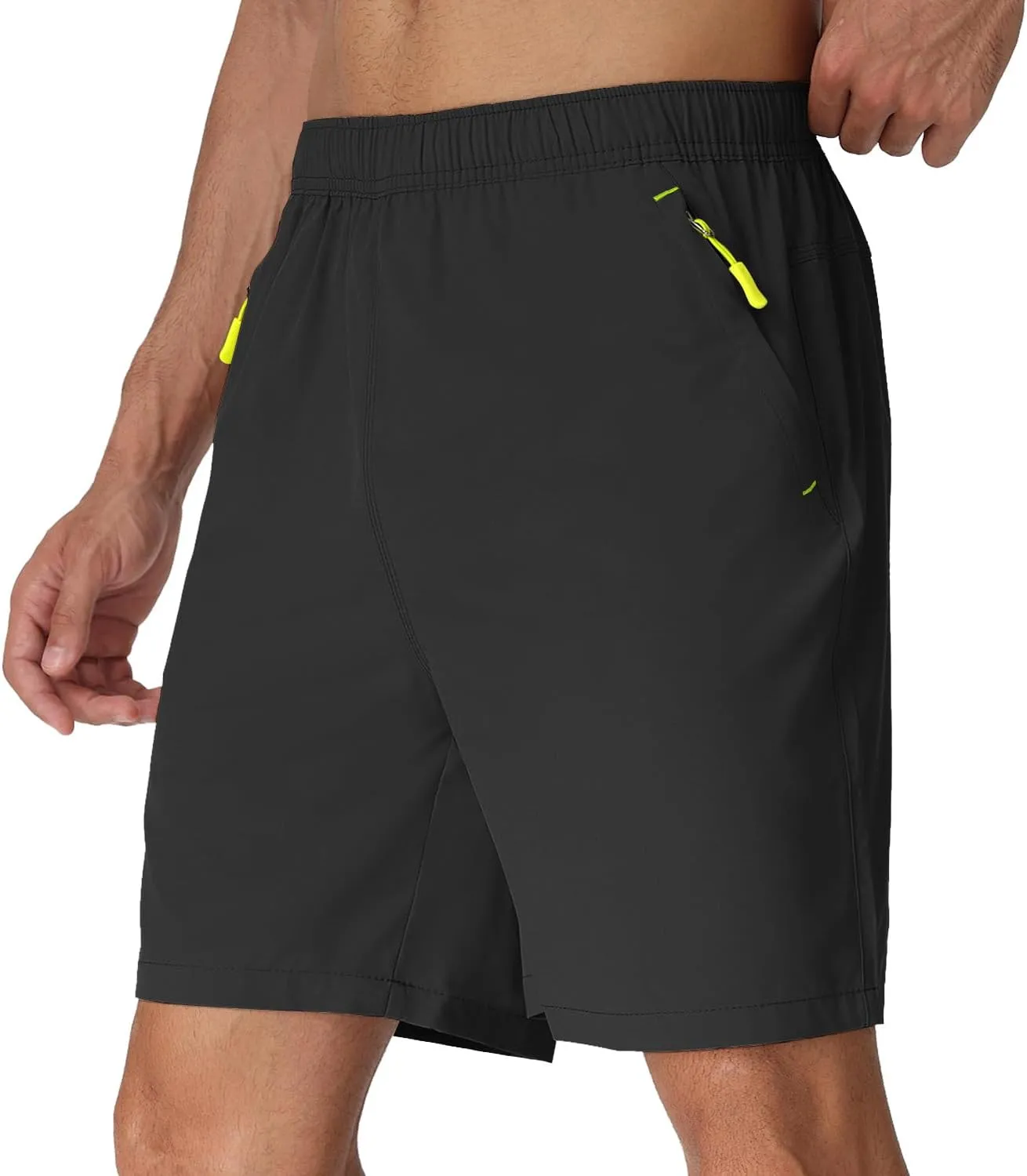 Rapoo Men's Athletic Shorts 7 Inch Inseam Water Resistant Lightweight Quick Dry Workout Shorts with Zipper Pockets