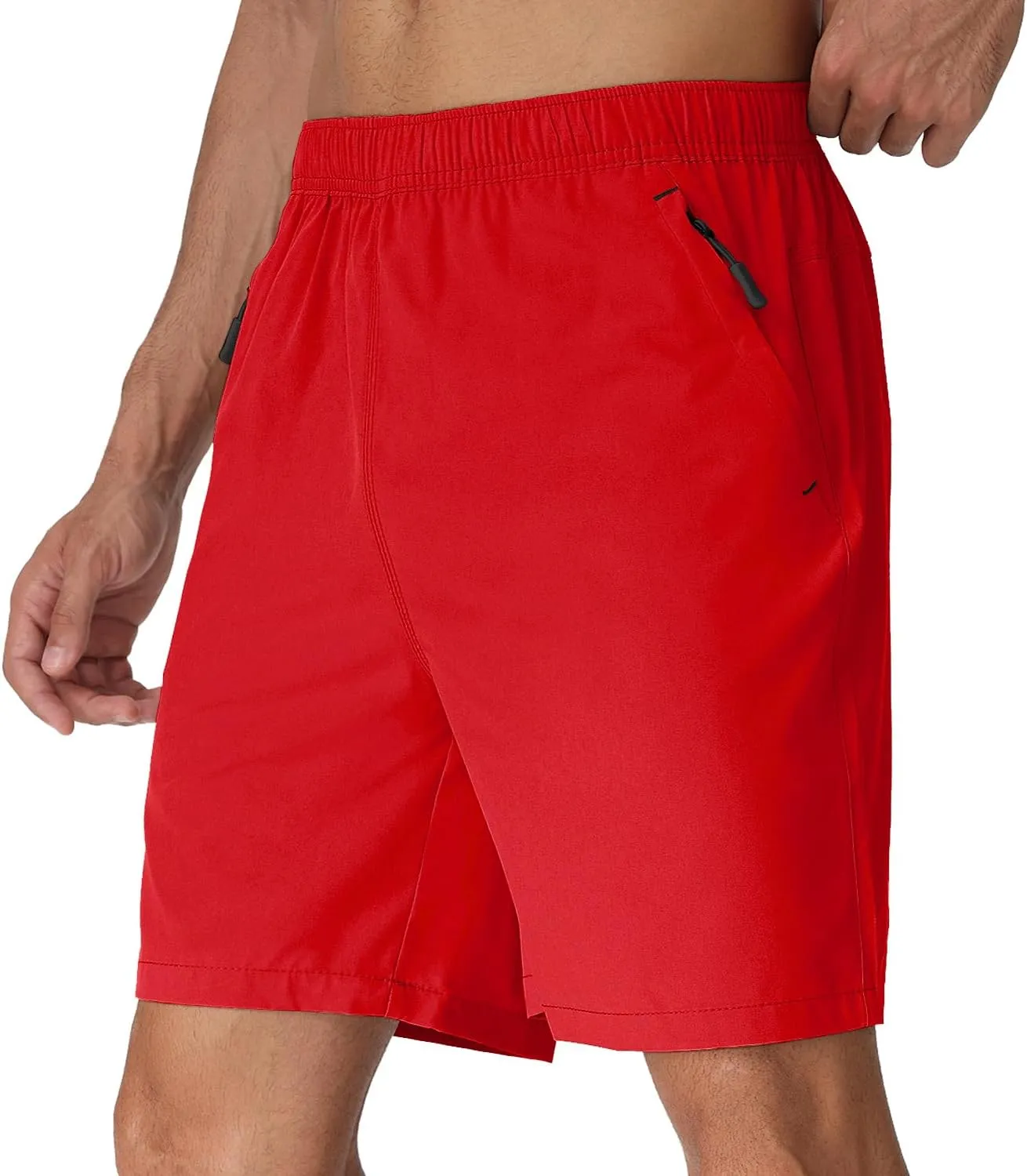 Rapoo Men's Athletic Shorts 7 Inch Inseam Water Resistant Lightweight Quick Dry Workout Shorts with Zipper Pockets