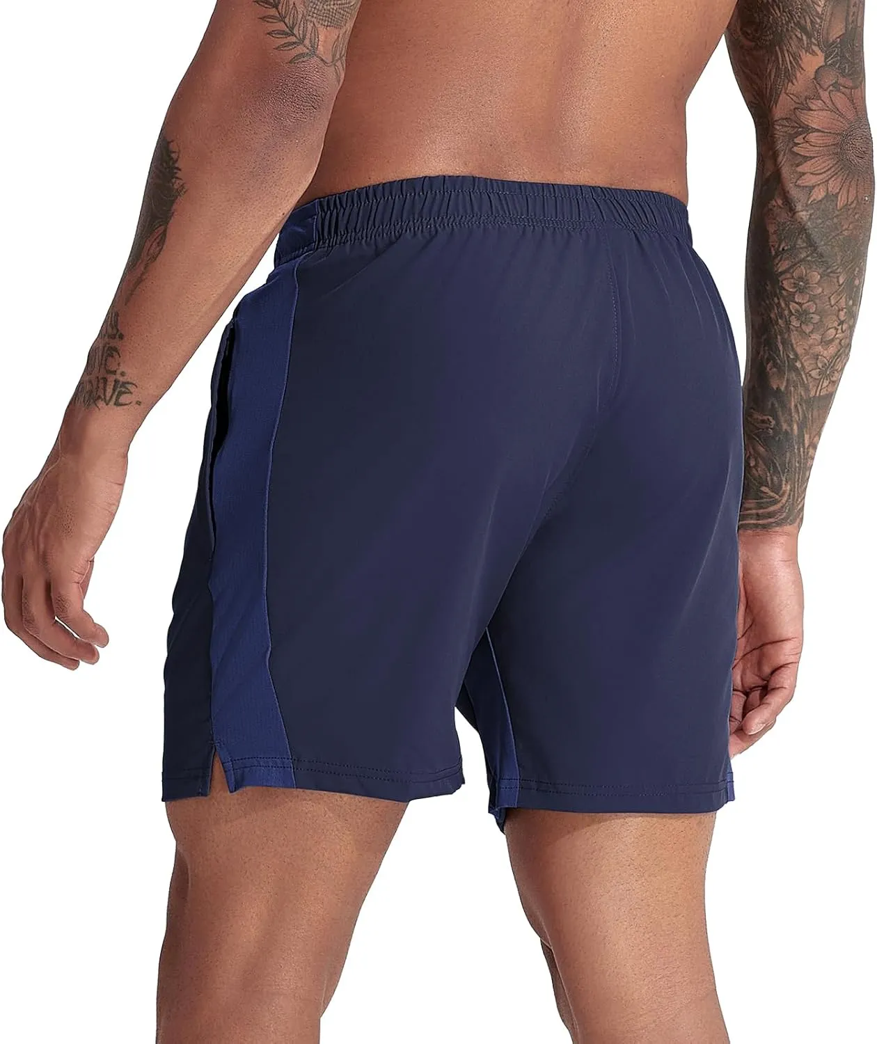 VPOS 2 Pack Men's Athletic Shorts 7 Inch Inseam, Mens Workout Shorts Lightweight Quick Dry Gym Running Shorts for Men